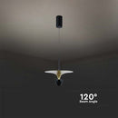 9W(1000Lm) LED designarmatur, V-TAC, IP20, svart+grön, varmvitt ljus 3000K