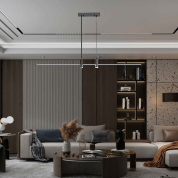 19W(2160Lm) LED-designarmatur, V-TAC, IP20, svart, neutralvit 4000K
