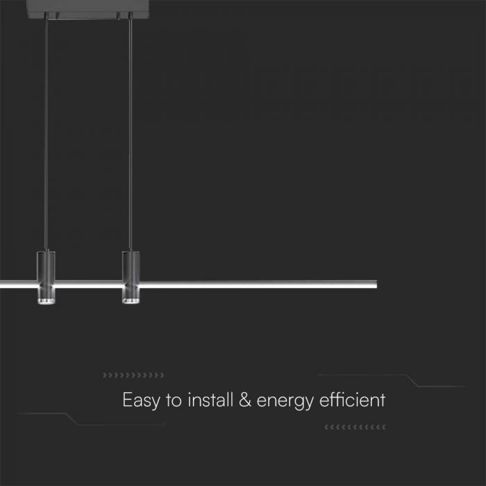 19W(2160Lm) LED-designarmatur, V-TAC, IP20, svart, neutralvit 4000K