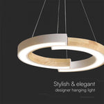 32W(4000Lm) LED disainvalgusti, V-TAC, IP20, valge+puu, neutraalne 4000K