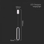 13W(1500Lm) LED-designarmatur, V-TAC, IP20, svart, neutralvit 4000K