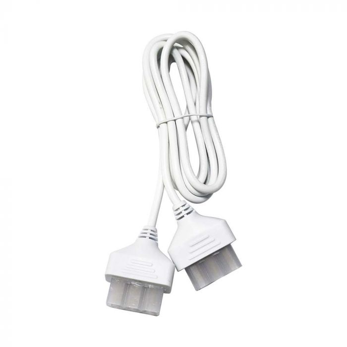Strömkabel med 2 stickproppar, vit 2m, 3x0,75mm²