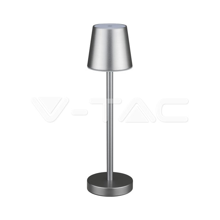 3W(80Lm) LED skrivbordslampa, V-TAC, 5V, grå, IP20, dimbar, Micro USB-kabel, 390x105mm, neutralvit 4000K