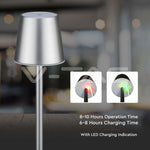 3W(80Lm) LED skrivbordslampa, V-TAC, 5V, grå, IP20, dimbar, Micro USB-kabel, 390x105mm, neutralvit 4000K