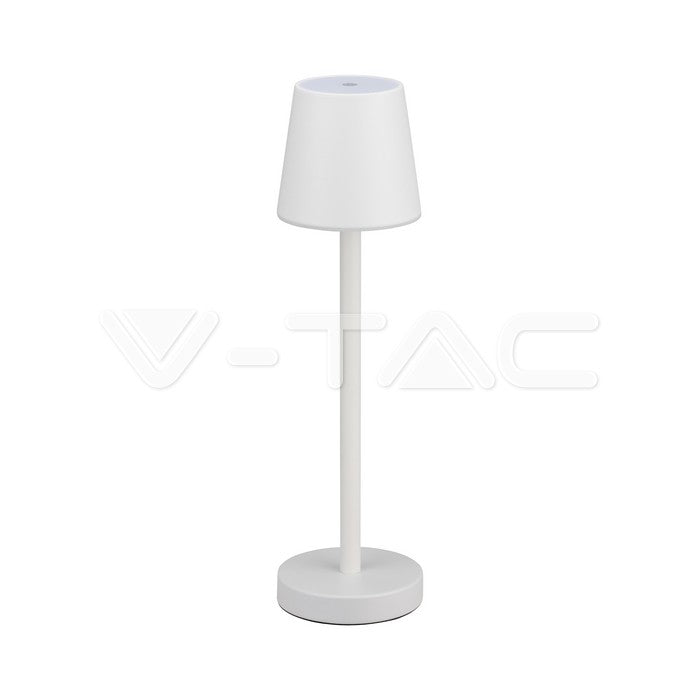 3W(80Lm) LED galda lampa, V-TAC, IP20, balta, DC:5V, 1A, 4000mAh, Micro USB kabelis, neitrāli balta gaisma 4000K