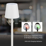 3W(80Lm) LED skrivbordslampa, V-TAC, IP20, vit, DC:5V, 1A, 4000mAh, Micro USB-kabel, neutralt vitt ljus 4000K