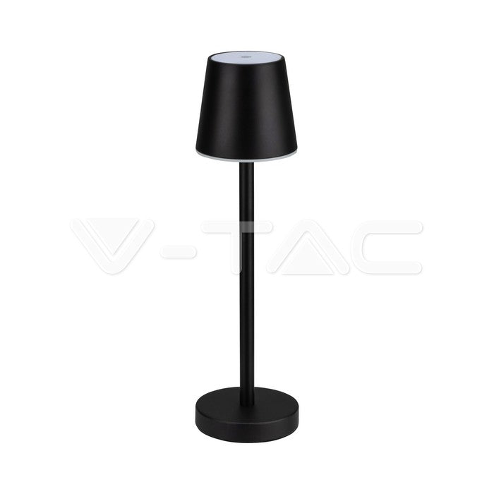 3W(60Lm) LED skrivbordslampa, V-TAC, IP20, svart, DC:5V, 1A, 4000mAh, Micro USB-kabel, neutralt vitt ljus 4000K