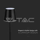 3W(50Lm) LED desk lamp, V-TAC, IP20, black, DC:5V, 1A, 4000mAh, Micro USB cable, warm white light 3000K
