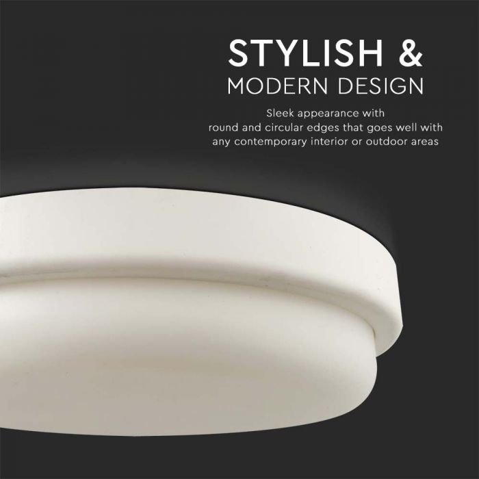 12W(1160Lmm) LED-kupolarmatur, V-TAC, IP54, neutralvit 4000K