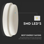 12W(1160Lmm) LED-kupolarmatur, V-TAC, IP54, varmvit 3000K