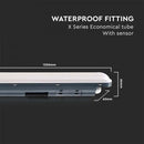 36W(4320Lm) 120 cm LED-linjär armatur med mikrovågssensor (180°), V-TAC, IP65, kallvitt ljus 6500K