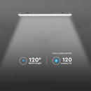 36W(4320Lm) 120 cm LED-linjär armatur med mikrovågssensor (180°), V-TAC, IP65, kallvitt ljus 6500K