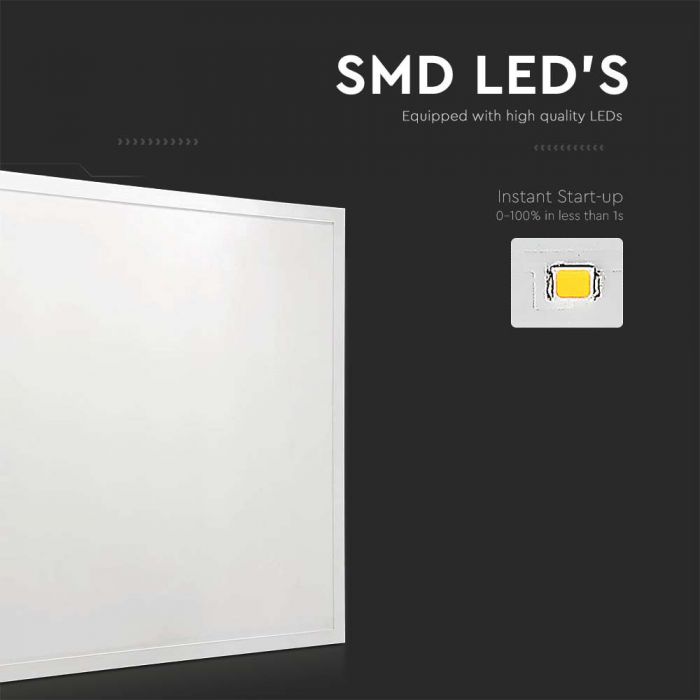 36W(4320Lm) 120Lm/W LED panel 600x600mm, V-TAC, IP20, cold white light 6400K