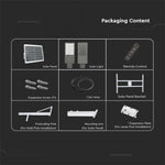 40W(2500Lm) LED BRIDGELUX solar street light with remote control, IP65, V-TAC, Life PO4, 3.2V 30000mAh Battery, cold white light 6500K