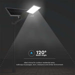 40W(2500Lm) LED BRIDGELUX solar street light with remote control, IP65, V-TAC, Life PO4, 3.2V 30000mAh Battery, cold white light 6500K