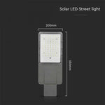 60W (300Lm) LED BRIDGELUX päikesepaneelide tänavavalgustus kaugjuhtimispuldiga, IP65, V-TAC, Life PO4, 3.2V 50000mAh aku, neutraalne valge valgus 4000K