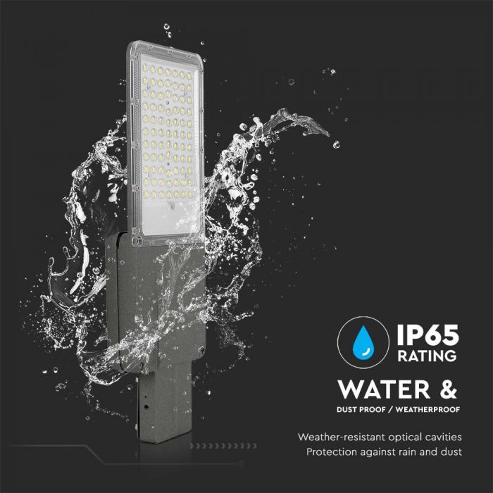 60W(3000Lm) LED BRIDGELUX solārais ielu gaismeklis ar tālvadības pulti, IP65, V-TAC,  Life PO4, 3.2V 50000mAh Battery, auksti balta gaisma 6500K