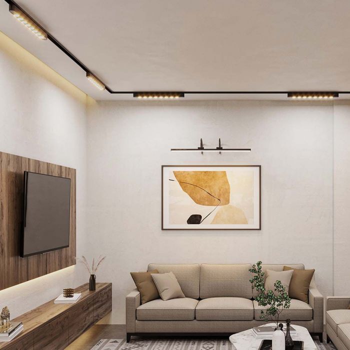 5W(550Lm) LED magnētisko sliežu gaismeklis, V-TAC, DC:48V, IP20, melns, neitrāli balta gaisma 4000K