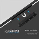 5W(550Lm) LED magnetic track light, V-TAC, DC:48V, IP20, black, neutral white light 4000K