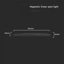 22W(1900Lm)  magnētiskais sliežu gaismeklis ar iebūvētu LED, V-TAC,  DC:48V, IP20, melns, neitrāli balta gaisma 4000K