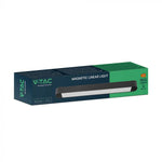 10W1500Lm) LED magnētisko sliežu gaismeklis, V-TAC,  DC:48V, IP20, melns, silti balta gaisma 3000K