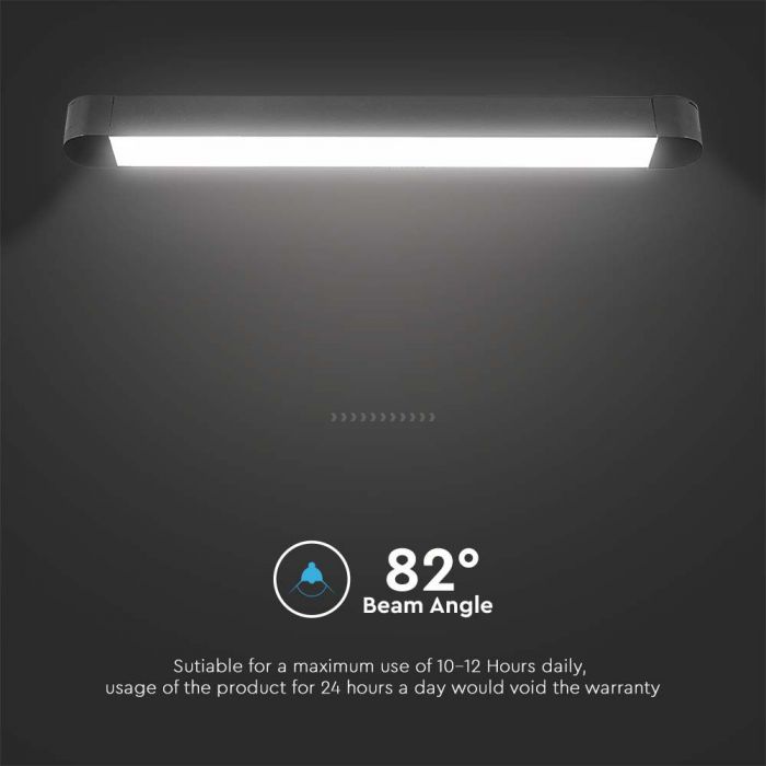 10W1500Lm) LED magnētisko sliežu gaismeklis, V-TAC,  DC:48V, IP20, melns, auksti balta gaisma 6400K
