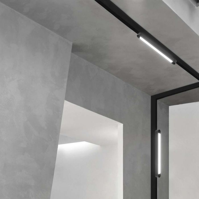 10W1500Lm) LED magnētisko sliežu gaismeklis, V-TAC,  DC:48V, IP20, melns, auksti balta gaisma 6400K