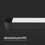 10W1500Lm) LED magnetskenarmatur, V-TAC, DC:48V, IP20, svart, kallvit 6400K