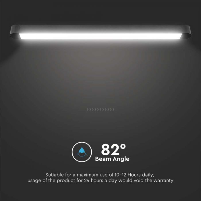 18W (1500Lm) LED magnētisko sliežu gaismeklis, V-TAC,  DC:48V, IP20, melns, neitrāli balta gaisma 4000K