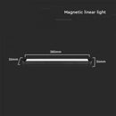 18W (1500Lm) LED magnētisko sliežu gaismeklis, V-TAC,  DC:48V, IP20, melns, neitrāli balta gaisma 4000K