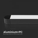 18W (2000Lm) LED magnētiskais sliežu gaismeklis, V-TAC,  DC:48V, IP20, melns, auksti balta gaisma 6400K