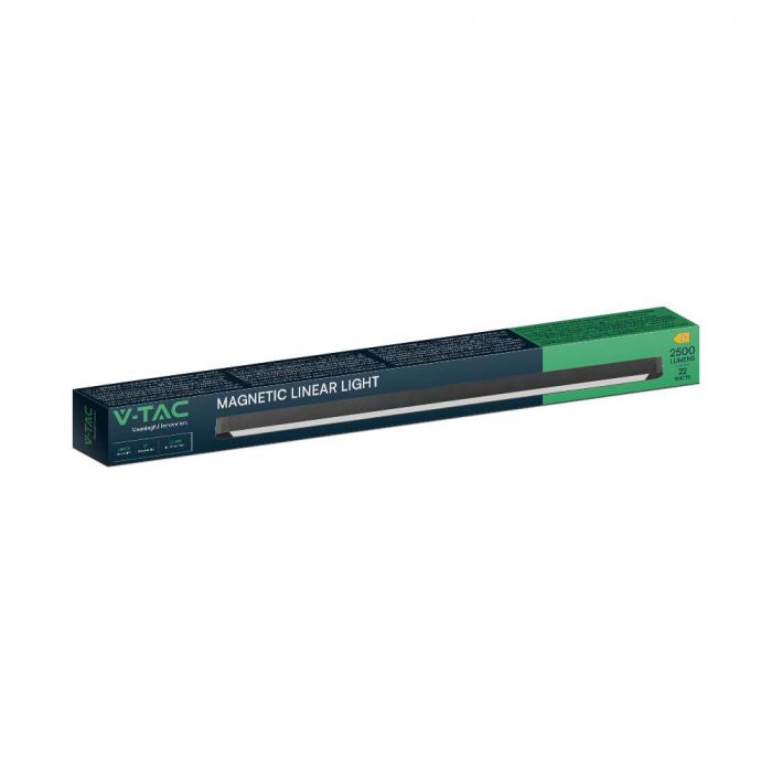 22W (2500Lm) LED lineaarne esilatern integreeritud LED-iga, V-TAC, DC:48V, IP20, must, neutraalne valge valgus 4000K