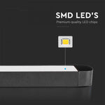 22W (2500Lm) lineaarne magnetiline raidvalgusti integreeritud LED-iga, V-TC, DC:48V, IP20, must, külmvalge 6400K