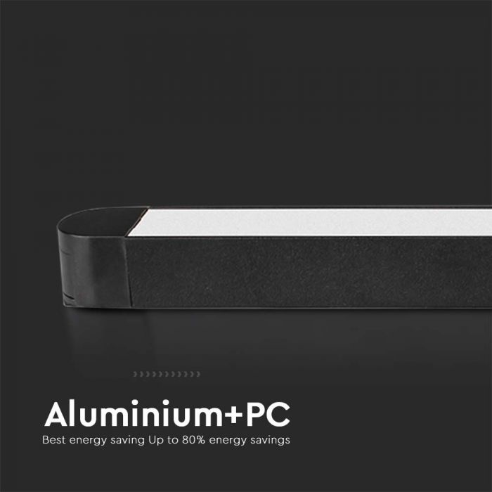 22W (2500Lm) LED lineaarne esilatern integreeritud LED-iga, V-TAC, DC:48V, IP20, must, neutraalne valge valgus 4000K