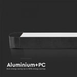 22W (2500Lm) lineaarne magnetiline raidvalgusti integreeritud LED-iga, V-TC, DC:48V, IP20, must, külmvalge 6400K