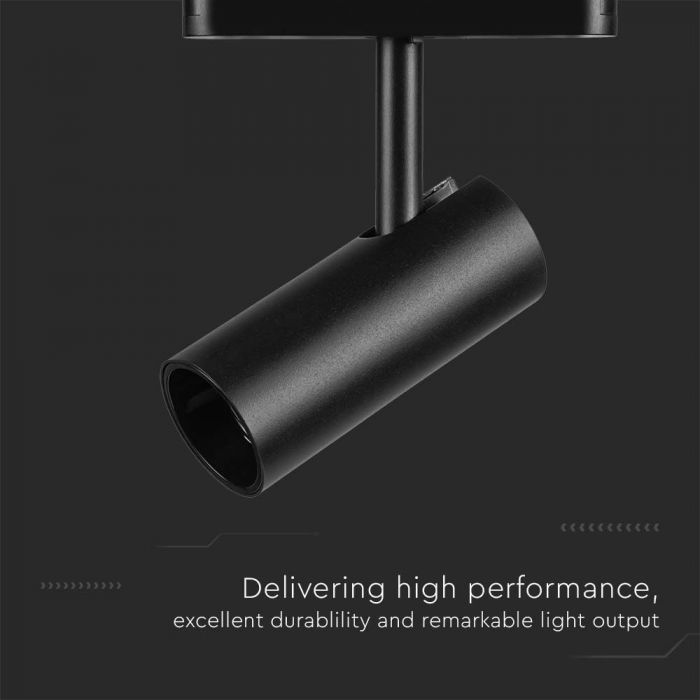 11W (1300Lm) magnetiline raidvalgusti integreeritud LED-iga, V-TC, DC:48V, IP20, must, külmvalge valgus 6400K