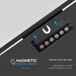 5W (600Lm) magnetiline raidvalgusti integreeritud LED-iga, V-TC, DC:48V, IP20, must, külmvalge valgus 6400K