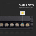 5W (600Lm) magnetiline raidvalgusti integreeritud LED-iga, V-TC, DC:48V, IP20, must, külmvalge valgus 6400K