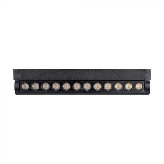 12W (1300Lm) magnetiline raidvalgusti integreeritud LED-iga, V-TC, DC:48V, IP20, must, külmvalge valgus 6400K