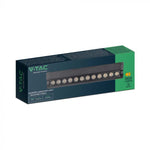 12W (1300Lm) magnetiline raidvalgusti integreeritud LED-iga, V-TC, DC:48V, IP20, must, külmvalge valgus 6400K