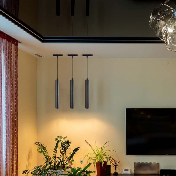 14W(1600Lm)  magnētiskais sliežu gaismeklis ar iebūvētu LED, V-TC,  DC:48V, IP20, melns, neitrāli balta gaisma 4000K