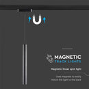 14W(1600Lm)  magnētiskais sliežu gaismeklis ar iebūvētu LED, V-TC, IP20, melns, auksti balta gaisma 6400K