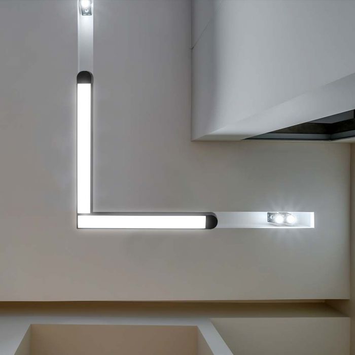 25W (2850Lm) magnetiline raidvalgusti integreeritud LED-iga, V-TAC, DC:48V, IP20, must, soe valge valgus 3000K