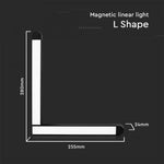 25W (2850Lm) magnetiline valgusti integreeritud LED-iga, V-TAC, DC:48V, IP20, must, neutraalne valge valgus 4000K
