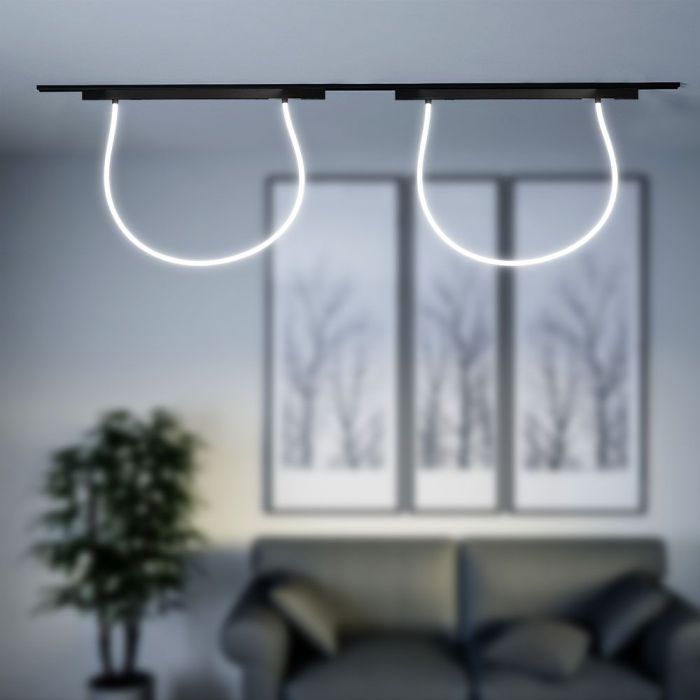 23W(2810Lm) DC:48V LED Magnetisk SMART strömskenesarmatur, V-TAC, IP20, svart, 3IN1