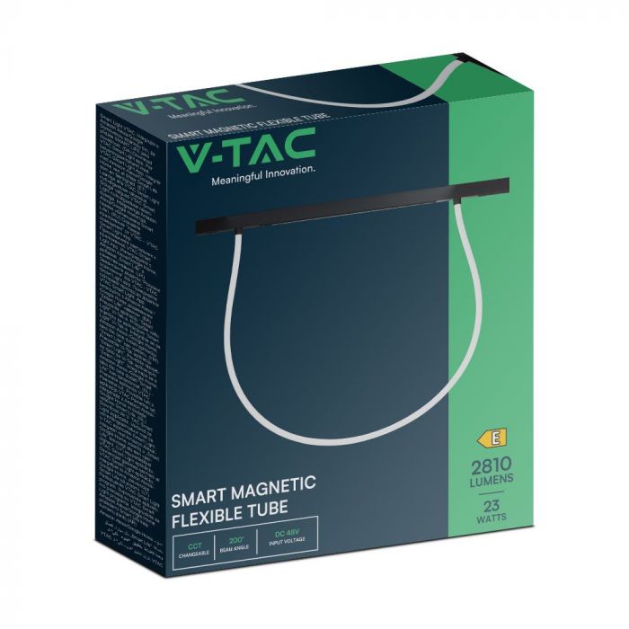 23W(2810Lm) DC:48V LED Magnetic SMART трековый светильник, V-TAC, IP20, черный, 3IN1