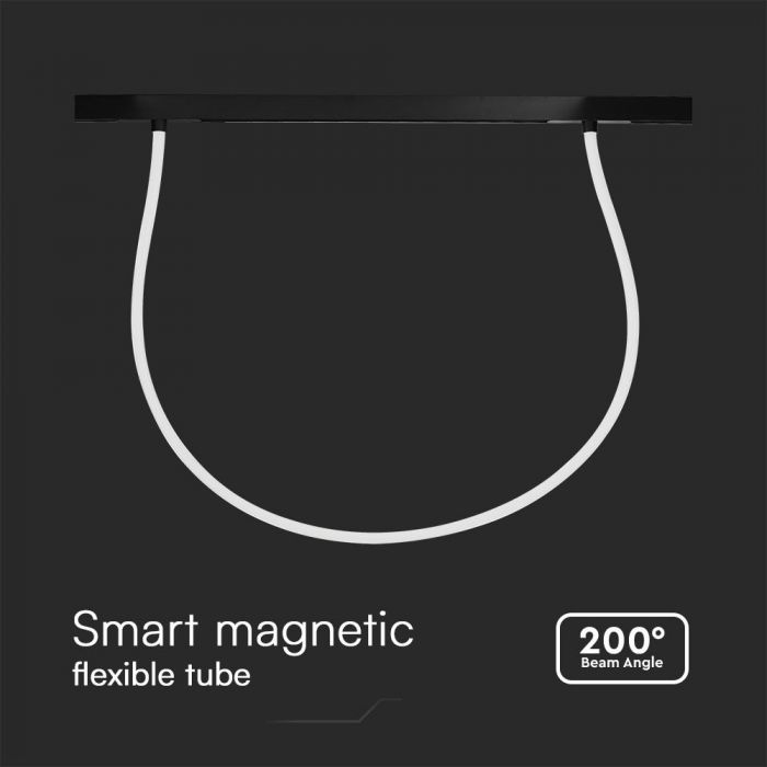 23W(2810Lm) DC:48V LED Magnetic SMART трековый светильник, V-TAC, IP20, черный, 3IN1