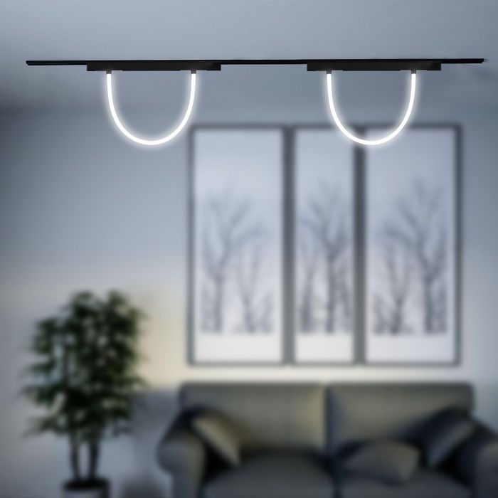 11W(1320Lm) DC:48V LED Magnetic track luminaire, V-TAC, IP20, black, neutral white light 4500K