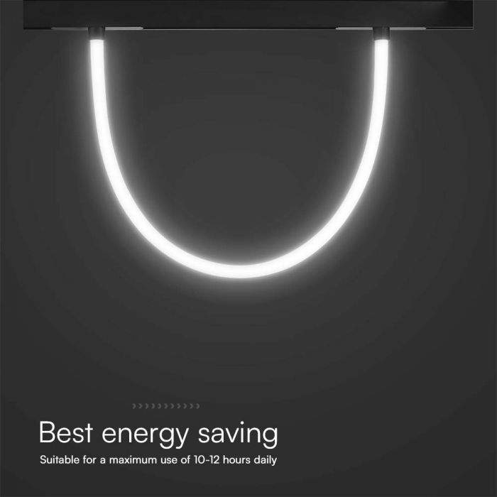 11W(1320Lm) DC:48V LED Magnetic track luminaire, V-TAC, IP20, black, neutral white light 4500K