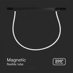 23W(2850Lm) DC:48V LED Magnētiskais sliežu gaismeklis, V-TAC, IP20, melns, neitrāli balta gaisma 4500K